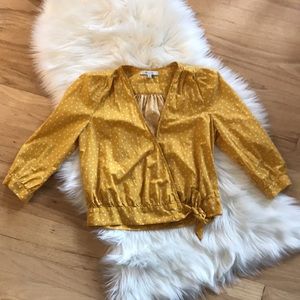 Madewell star print cropped wrap top